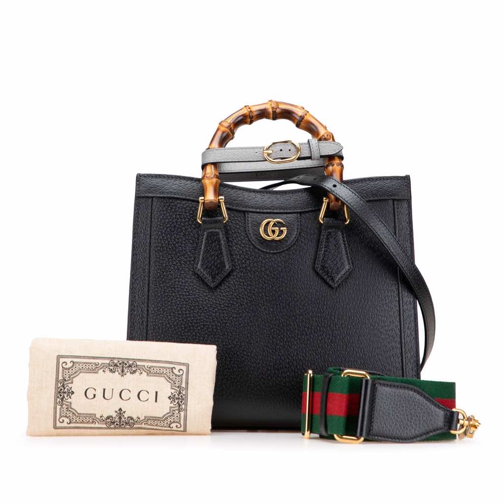 Gucci Small Leather Bamboo Diana Satchel - Image 16