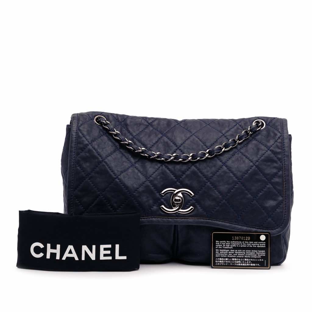 Chanel Large Quilted Calfskin Natural Beauty Split Pocket Flap - Image 13
