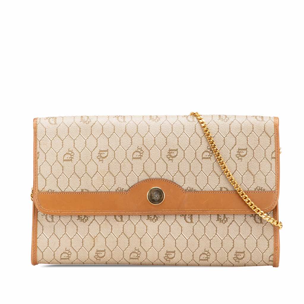Dior Honeycomb Coated Canvas Chain Shoulder Bag