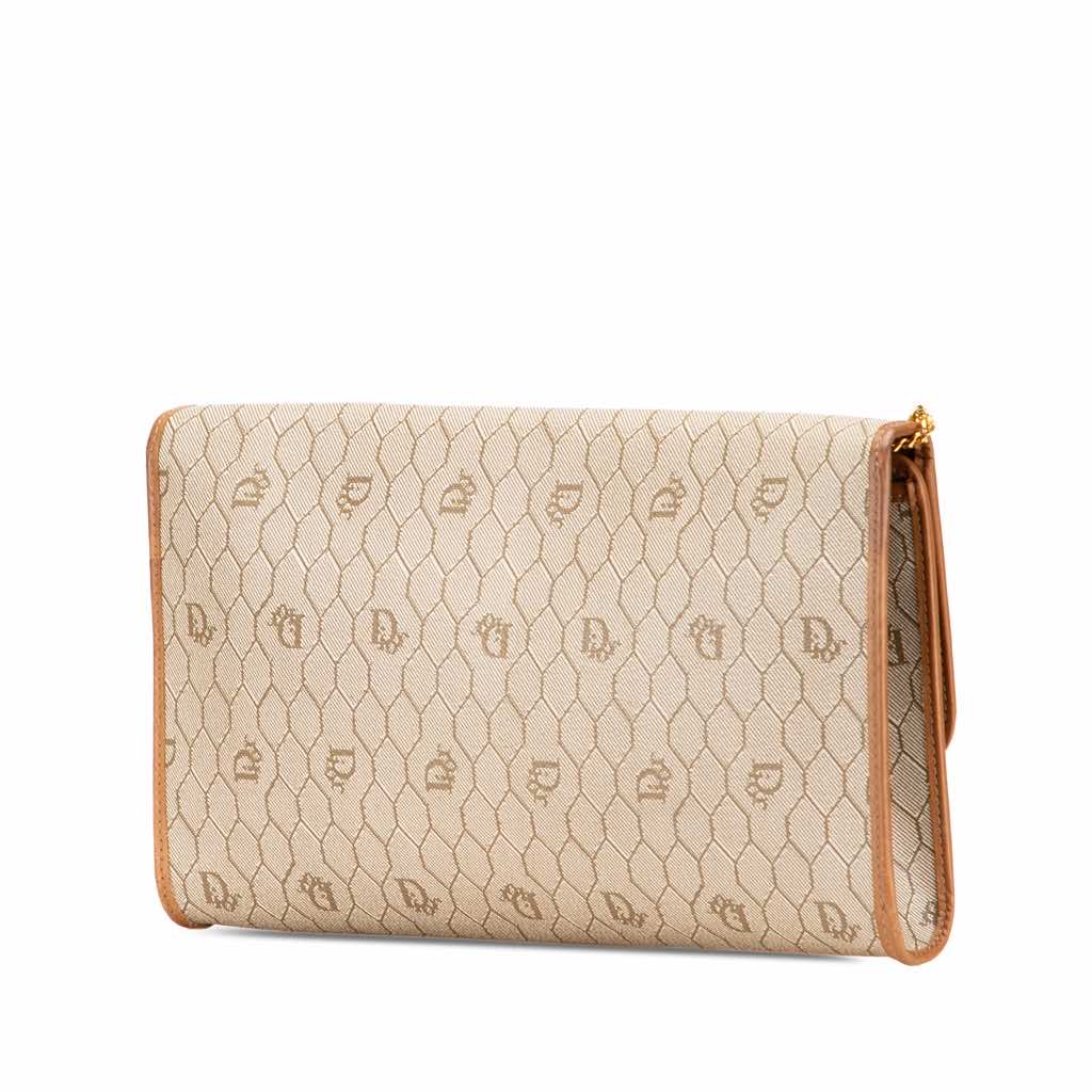 Dior Honeycomb Coated Canvas Chain Shoulder Bag - Back view