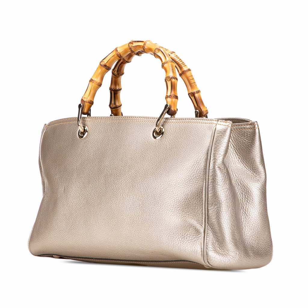 Gucci Medium Calfskin Bamboo Shopper Satchel - Back view