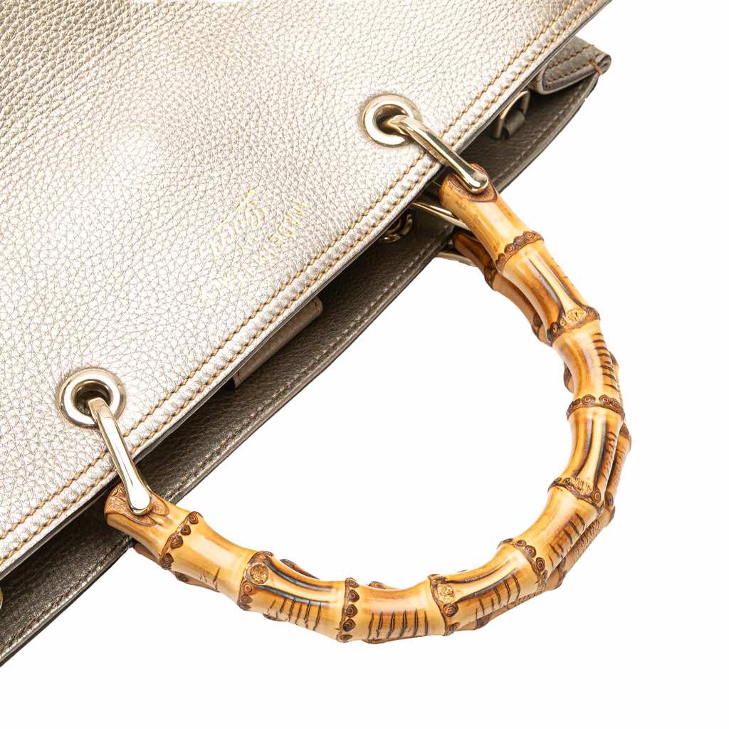 Gucci Medium Calfskin Bamboo Shopper Satchel - Image 13