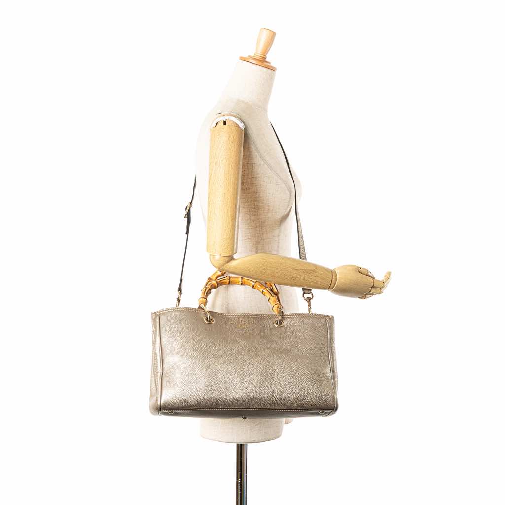 Gucci Medium Calfskin Bamboo Shopper Satchel - Image 14