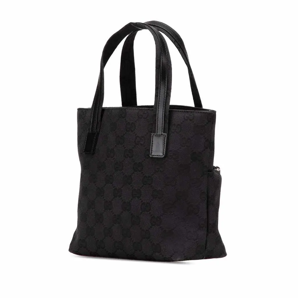 Gucci GG Canvas Handbag Black Good - Back View