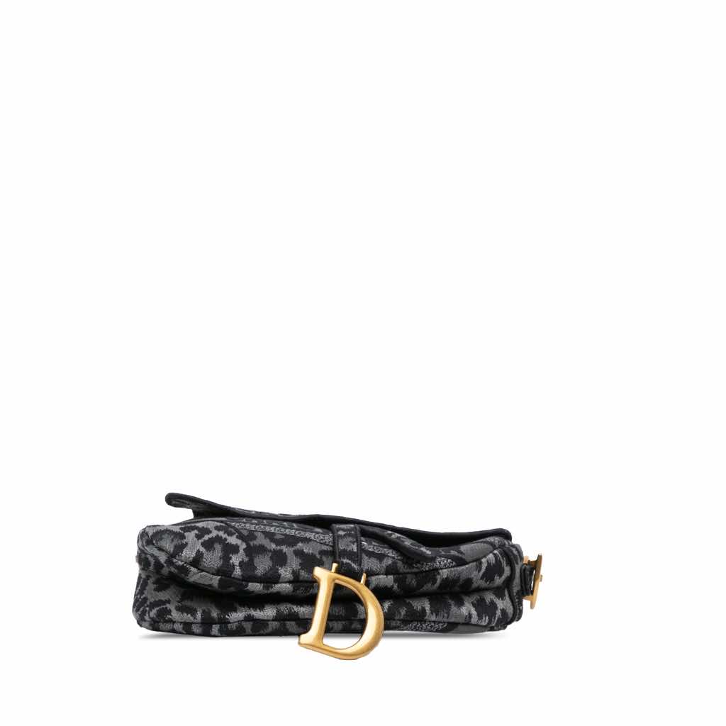 Dior Mizza Embroidered Canvas Leopard Saddle Bag - 3