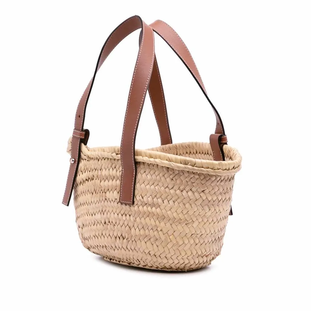 Loewe Small Raffia Basket Tote Brown Good - Back View