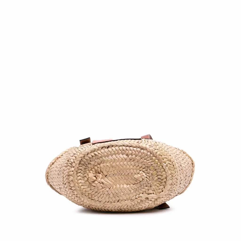 Loewe Small Raffia Basket Tote Brown Good - Inside View