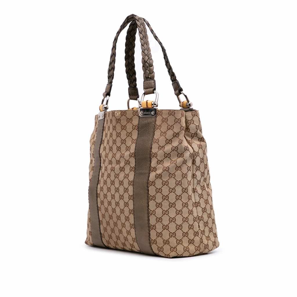 Gucci Large GG Canvas Bamboo Libeccio Tote - 2