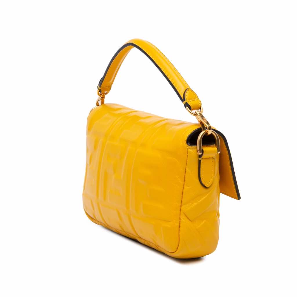 Fendi Mini Zucca Embossed Leather Baguette Satchel - 2