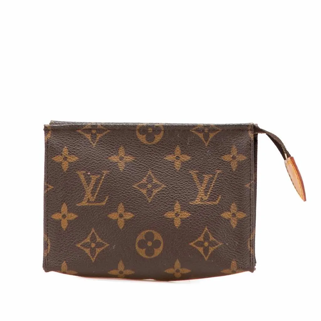 Louis Vuitton Monogram Toiletry Pouch 15 Brown Canvas Good - Front View