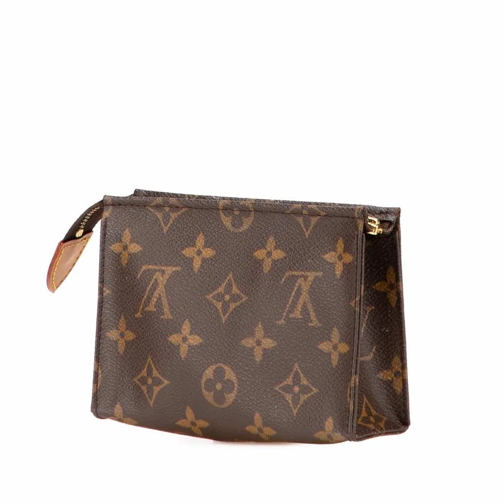 Louis Vuitton Monogram Toiletry Pouch 15 Brown Canvas Good - Back View