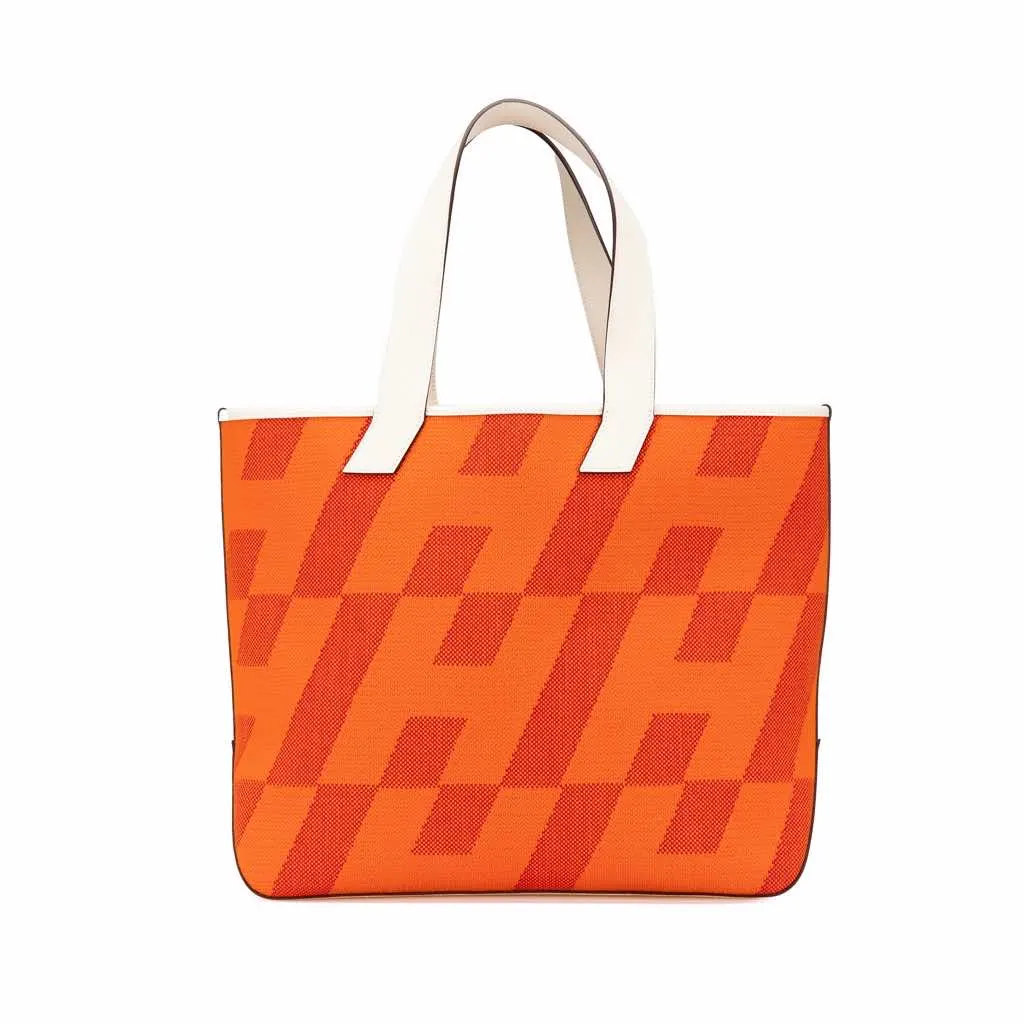 Hermès Toile H and Swift Cabas H en Biais 40 Orange Very good - Front View