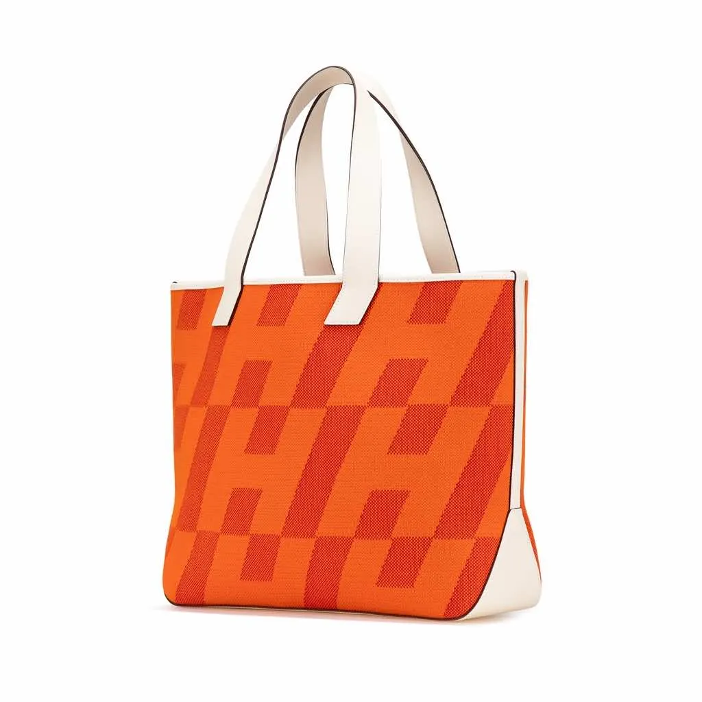 Hermès Toile H and Swift Cabas H en Biais 40 Orange Very good - Back View