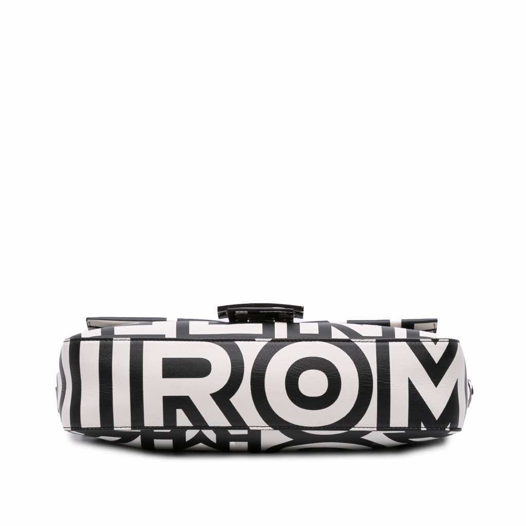 Fendi Marc Jacobs Nappa Vitello King Logo Print Baguette Satchel - Image 6