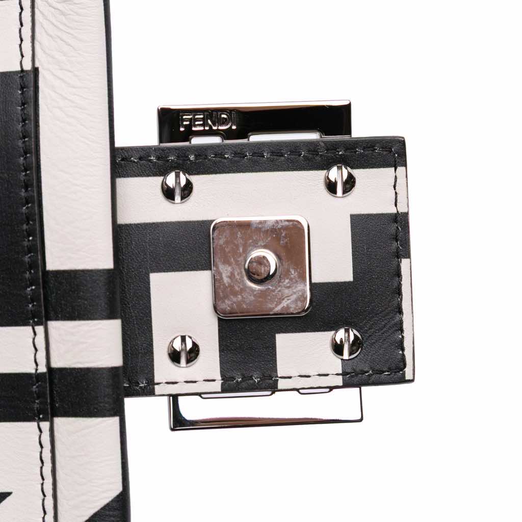 Fendi Marc Jacobs Nappa Vitello King Logo Print Baguette Satchel - Detail 1