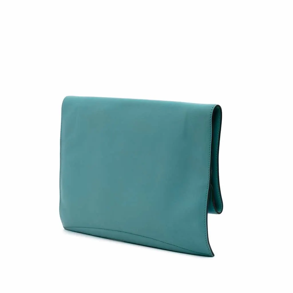 Hermès Evercolor Pliplat Clutch Blue Leather Very good - Back View