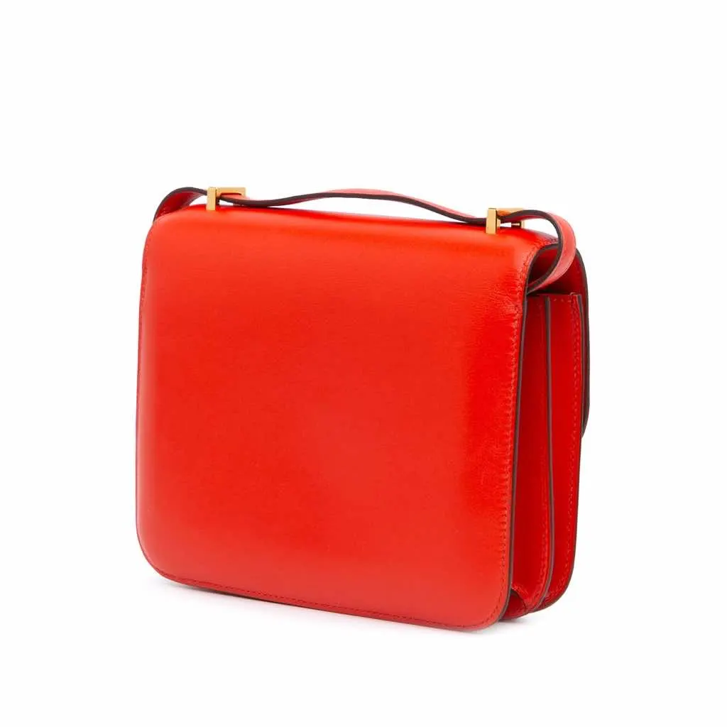 Hermès Mini Tadelakt Constance 18 Red Leather Good - Back View