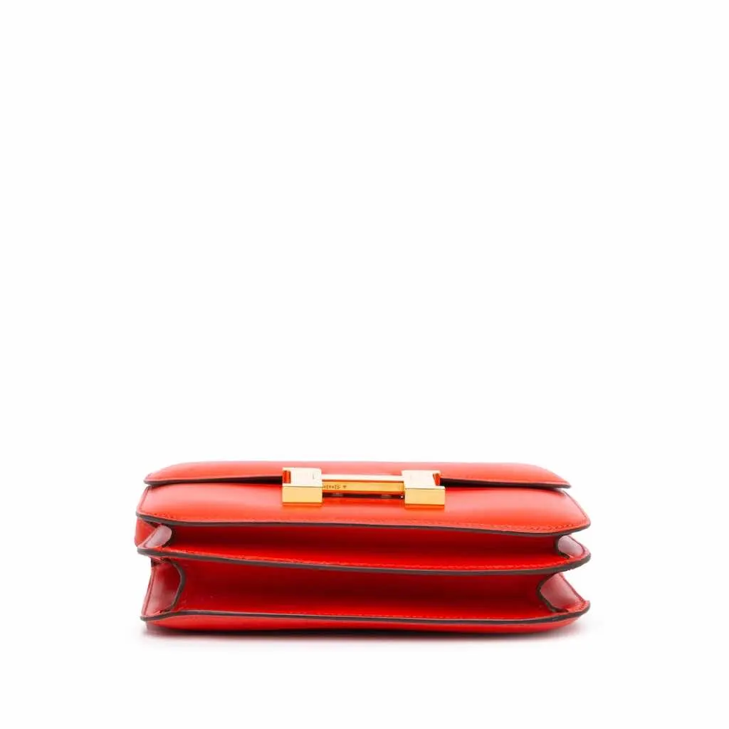 Hermès Mini Tadelakt Constance 18 Red Leather Good - Inside View