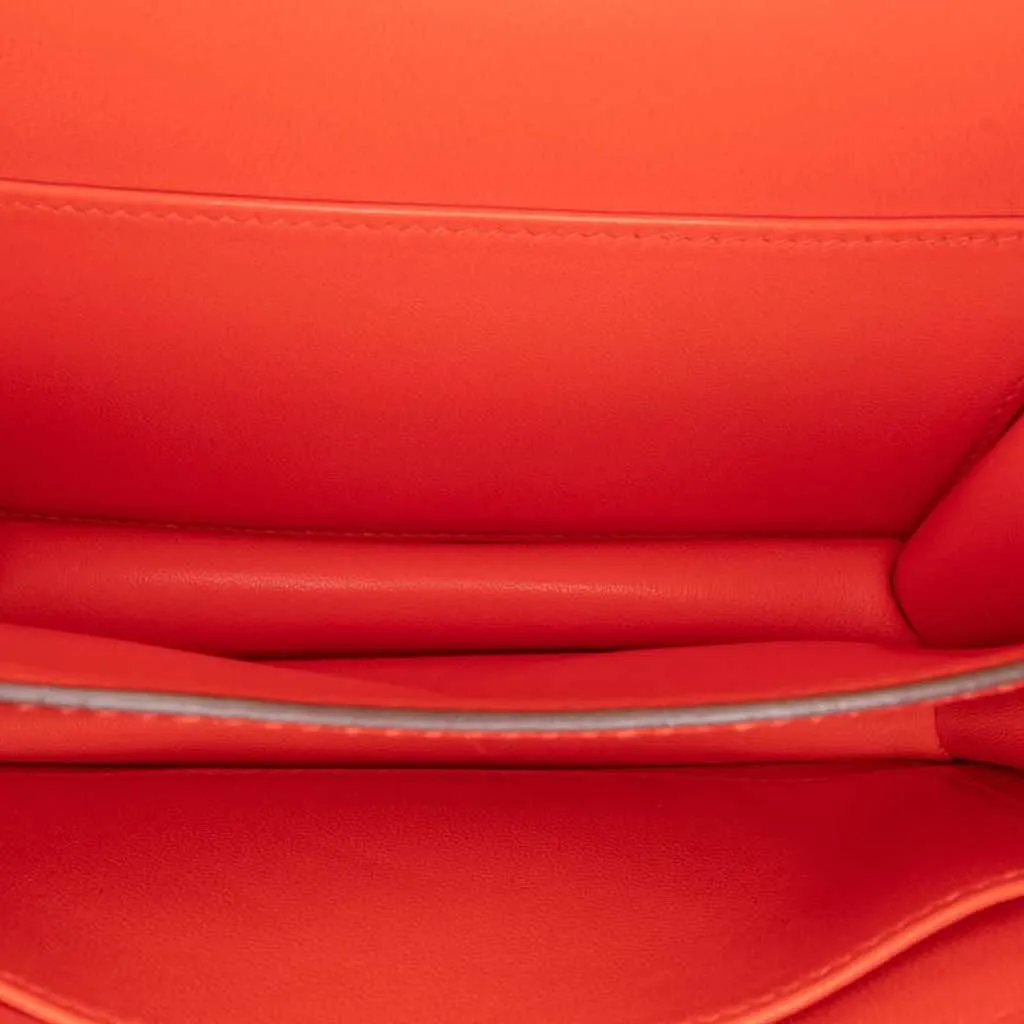 Hermès Mini Tadelakt Constance 18 Red Leather Good - Model View
