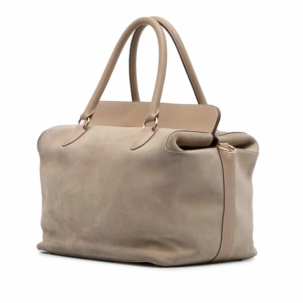 Hermès Veau Grizzly and Swift Toolbox 33 Brown Leather Good - Back View