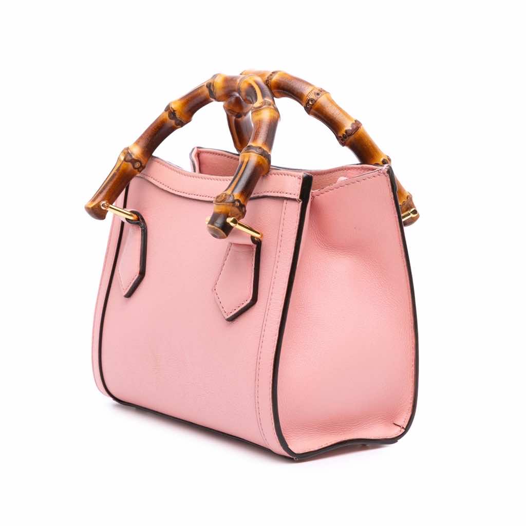 Gucci Mini Calfskin Bamboo Diana Satchel - 2