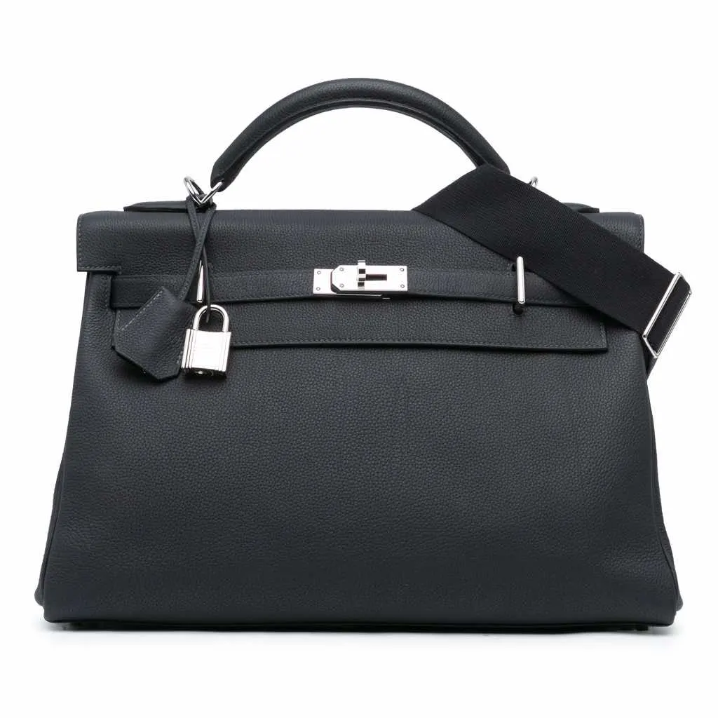 Hermès Togo Maxi Kelly 42 Black Leather Good - Front View