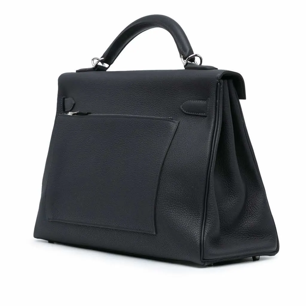 Hermès Togo Maxi Kelly 42 Black Leather Good - Back View
