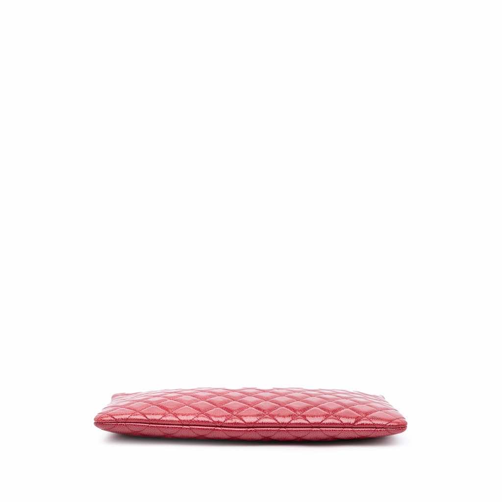 Chanel Large Quilted Patent O Case Clutch - 3