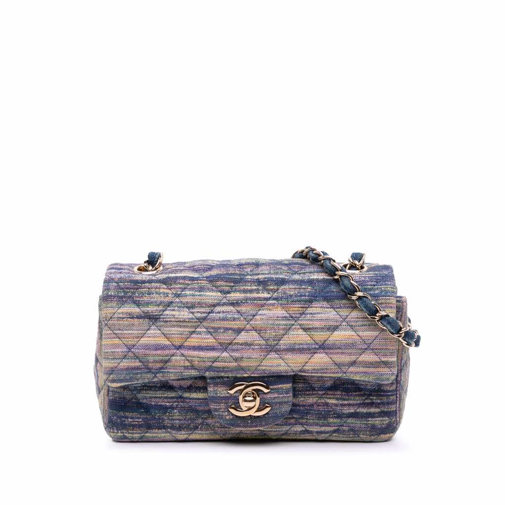 Chanel Mini Rectangular Multicolor Classic Denim Single Flap