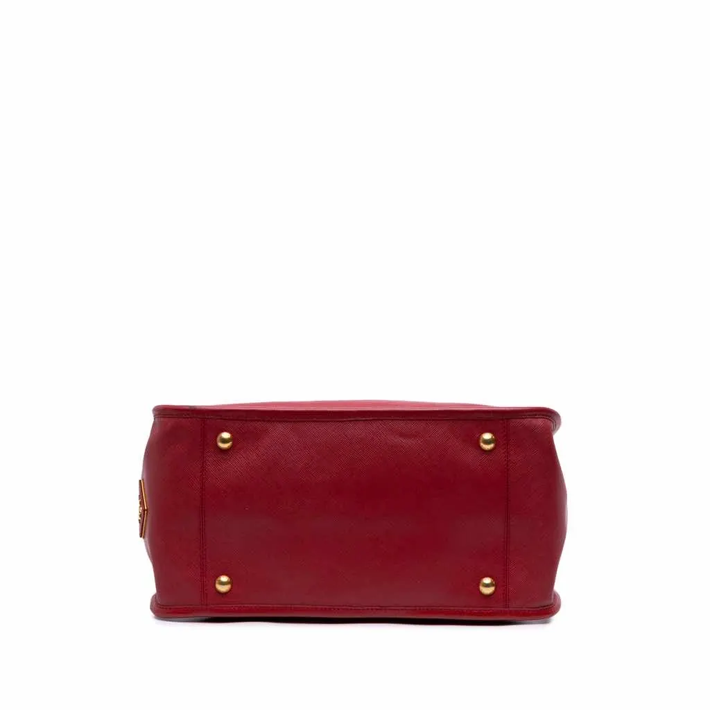 Prada Saffiano Lux Frame Tote Red Leather Very good - Inside View