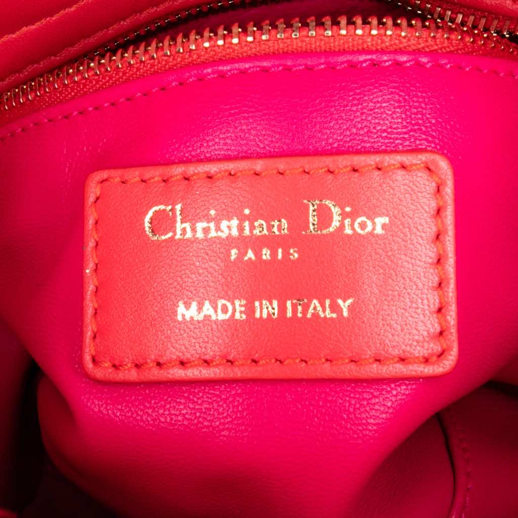 Dior Mini Bicolor Lambskin Cannage Lady Dior - Side view