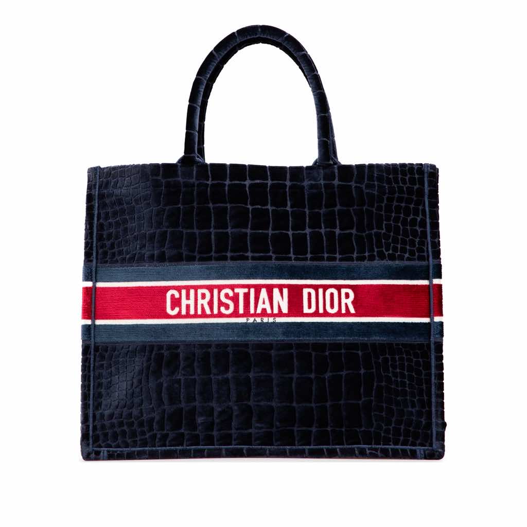 Dior Large Velvet Embossed Book Tote