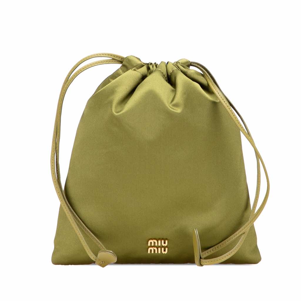 Miu Miu Satin Duchesse Drawstring Pouch