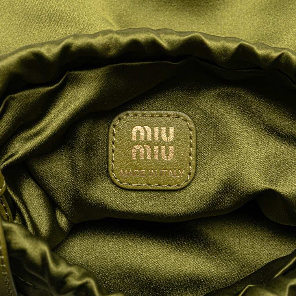Miu Miu Satin Duchesse Drawstring Pouch - Side view