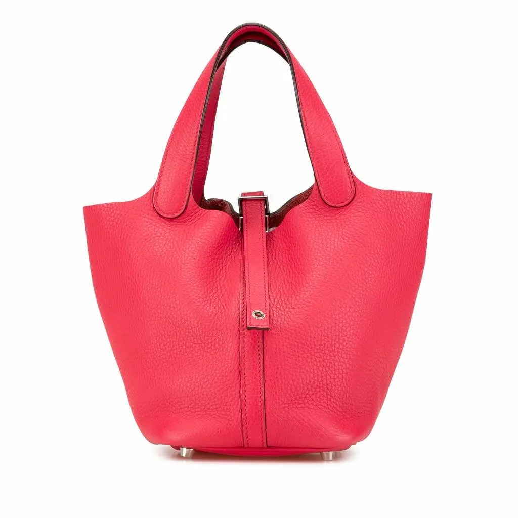 Hermès Clemence Picotin Lock 18 Pink Leather Very good - Front View