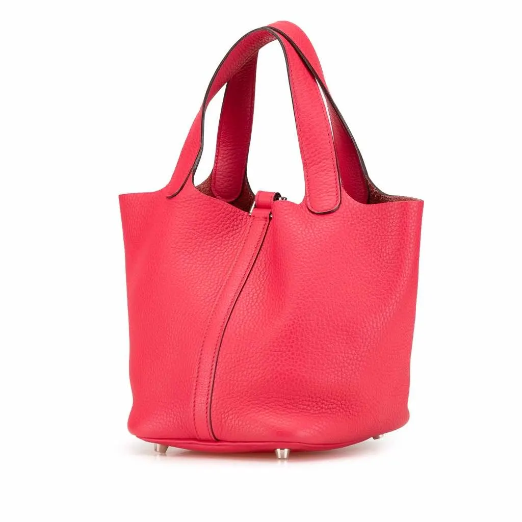 Hermès Clemence Picotin Lock 18 Pink Leather Very good - Back View