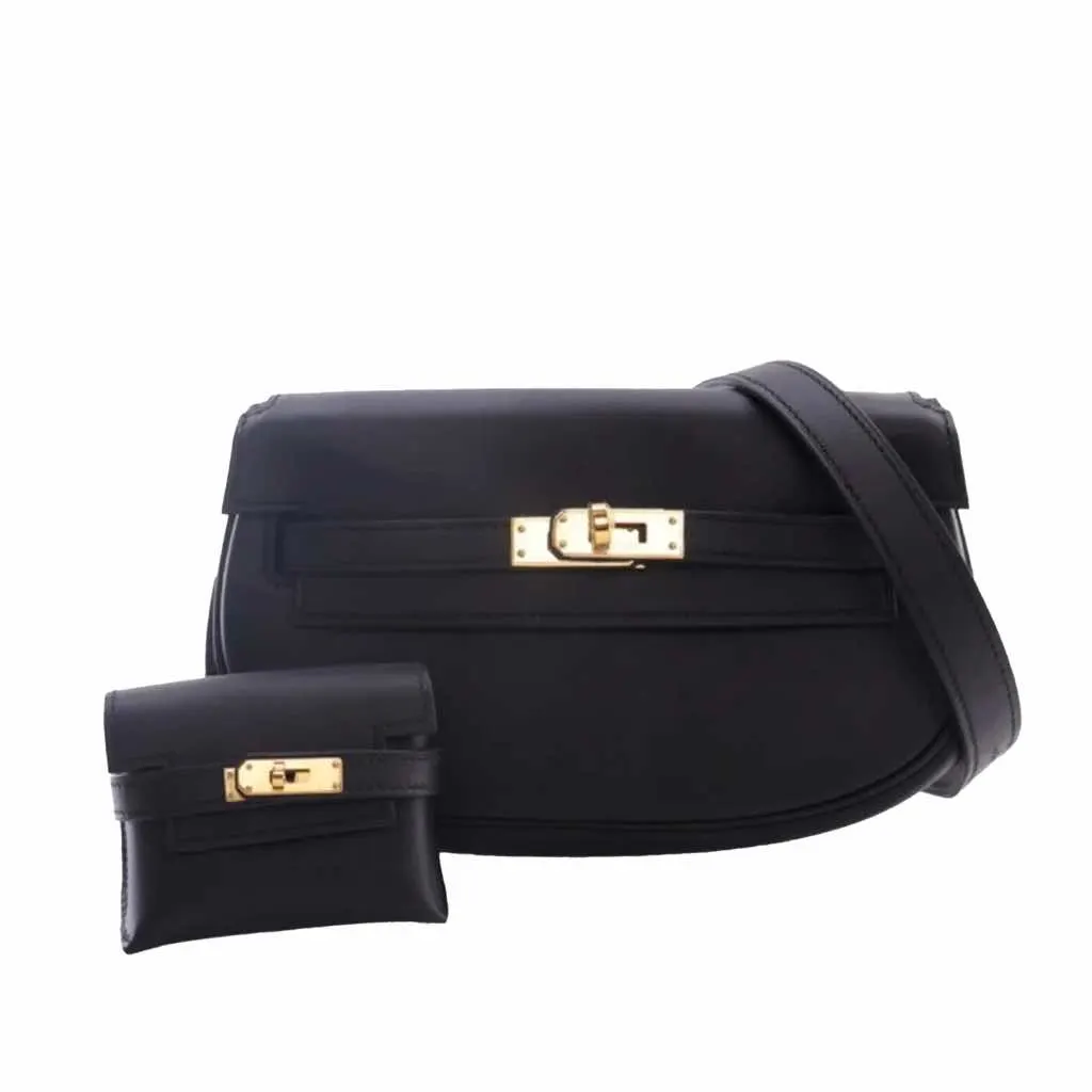 Hermès Swift Kelly Moove Black Leather Very good - Front View