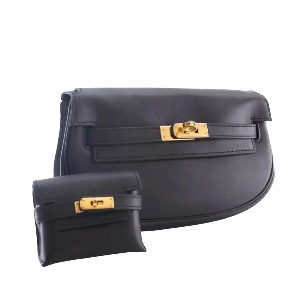 Hermès Swift Kelly Moove Black Leather Very good - Back View