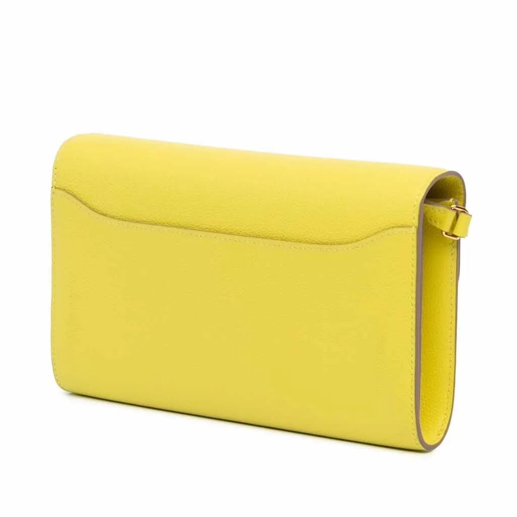 Hermès Evercolor Constance Wallet To Go Yellow Leather Very good - Back View