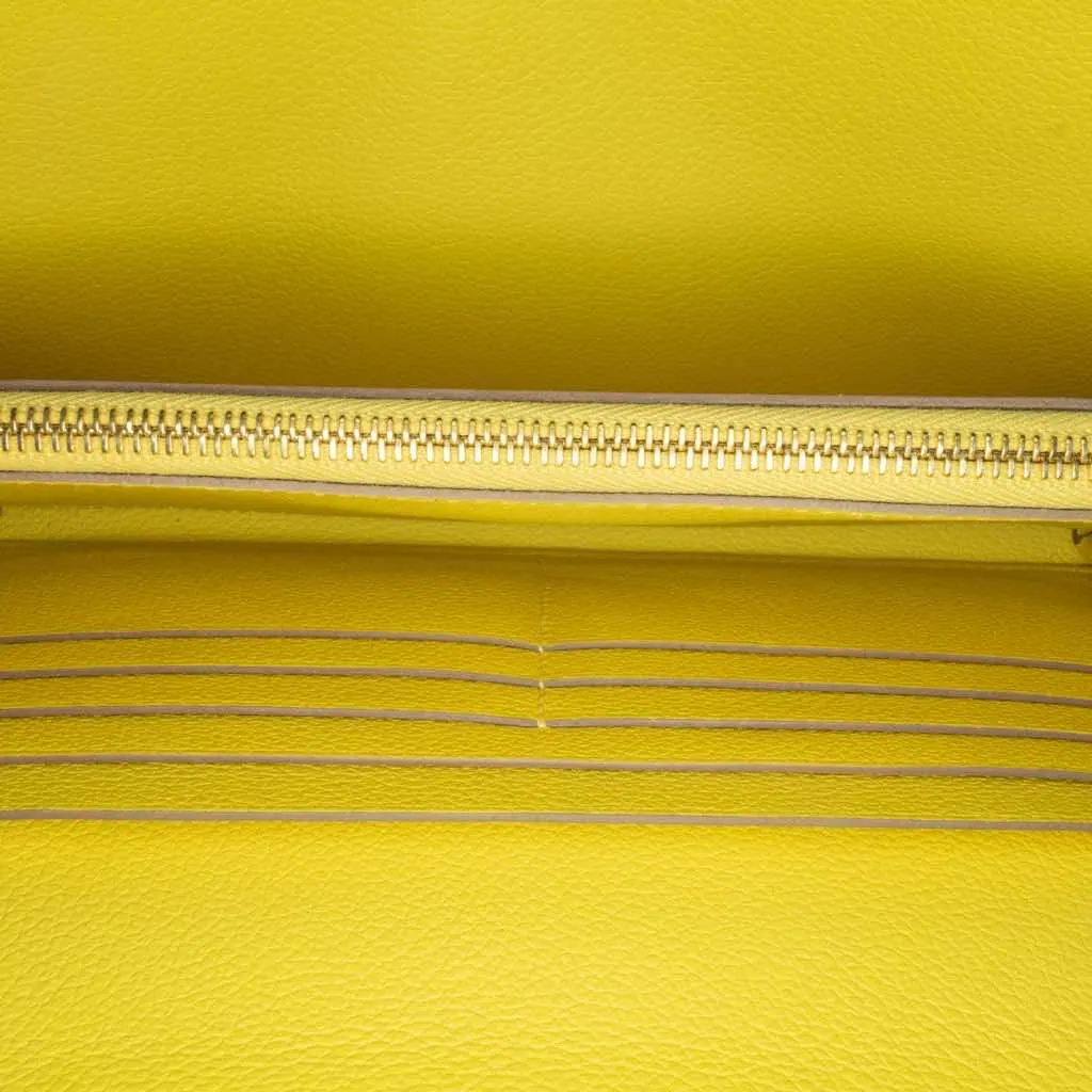 Hermès Evercolor Constance Wallet To Go Yellow Leather Very good - Model View