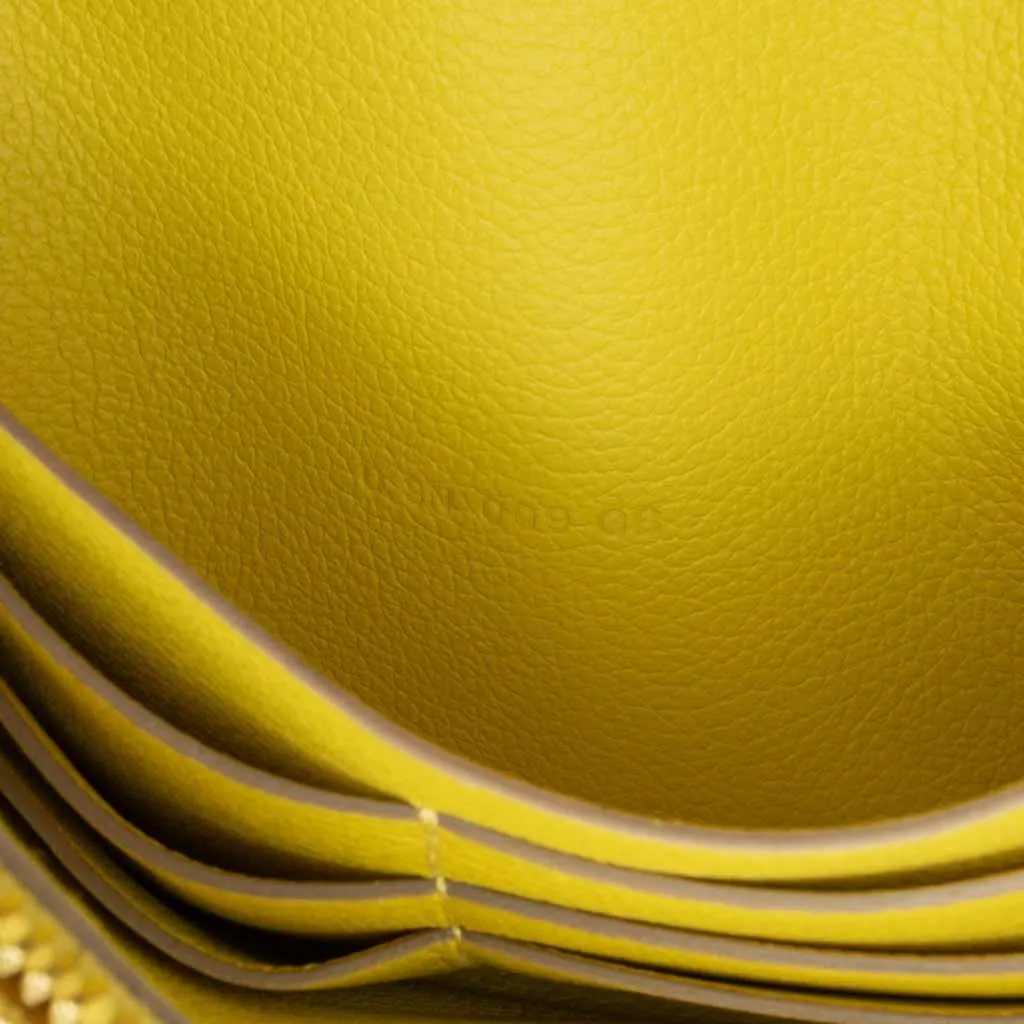 Hermès Evercolor Constance Wallet To Go Yellow Leather Very good - Box View