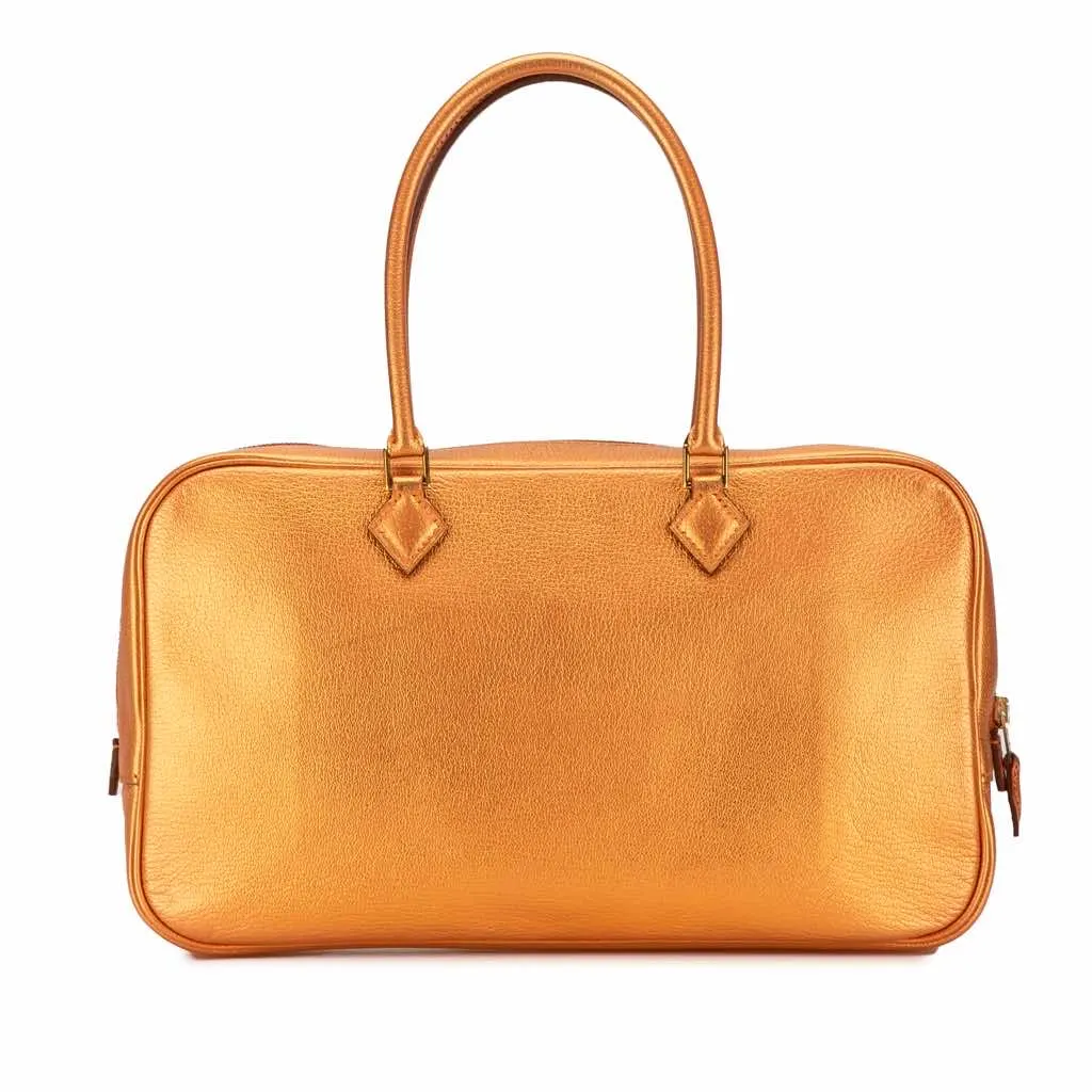 Hermès Metallic Chevre Coromandel Plume Elan 28 Orange Leather Very good - Inside View