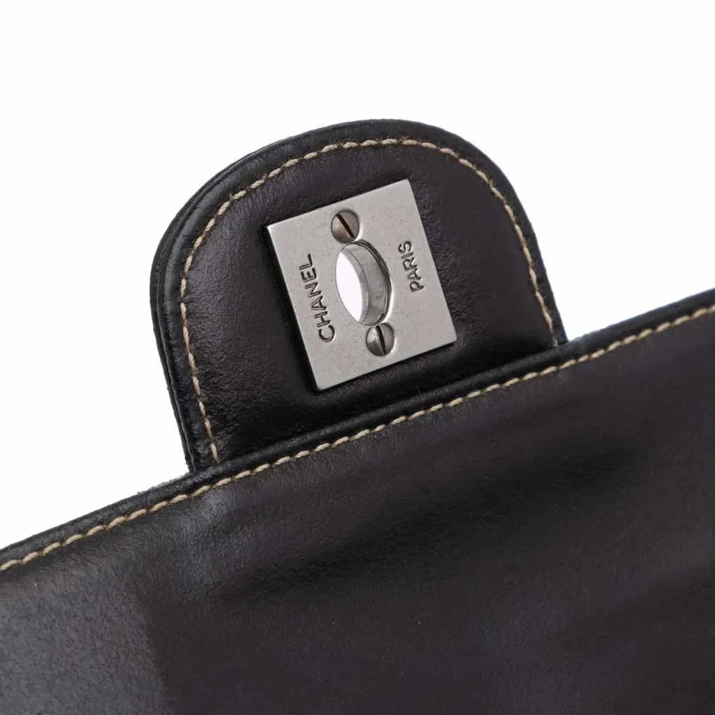 Chanel CC Chocolate Bar Denim East West Flap Blue Good - Model View