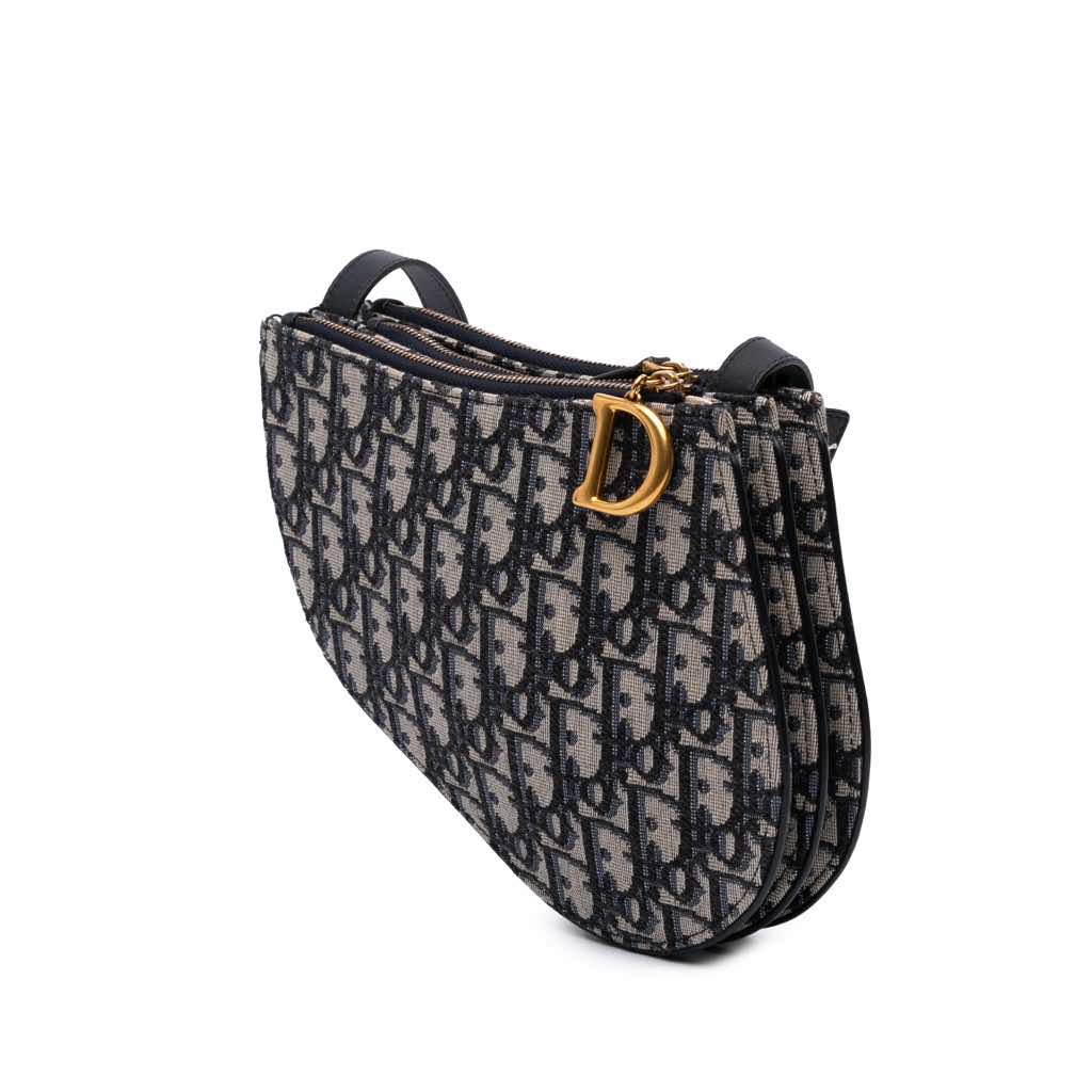 Dior Oblique Canvas Saddle Triple Zip Crossbody - 2
