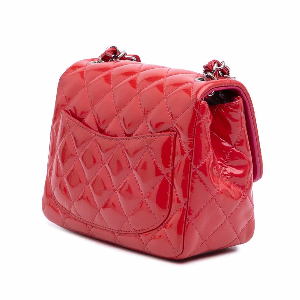 Chanel Mini Square Classic Patent Single Flap - Back view