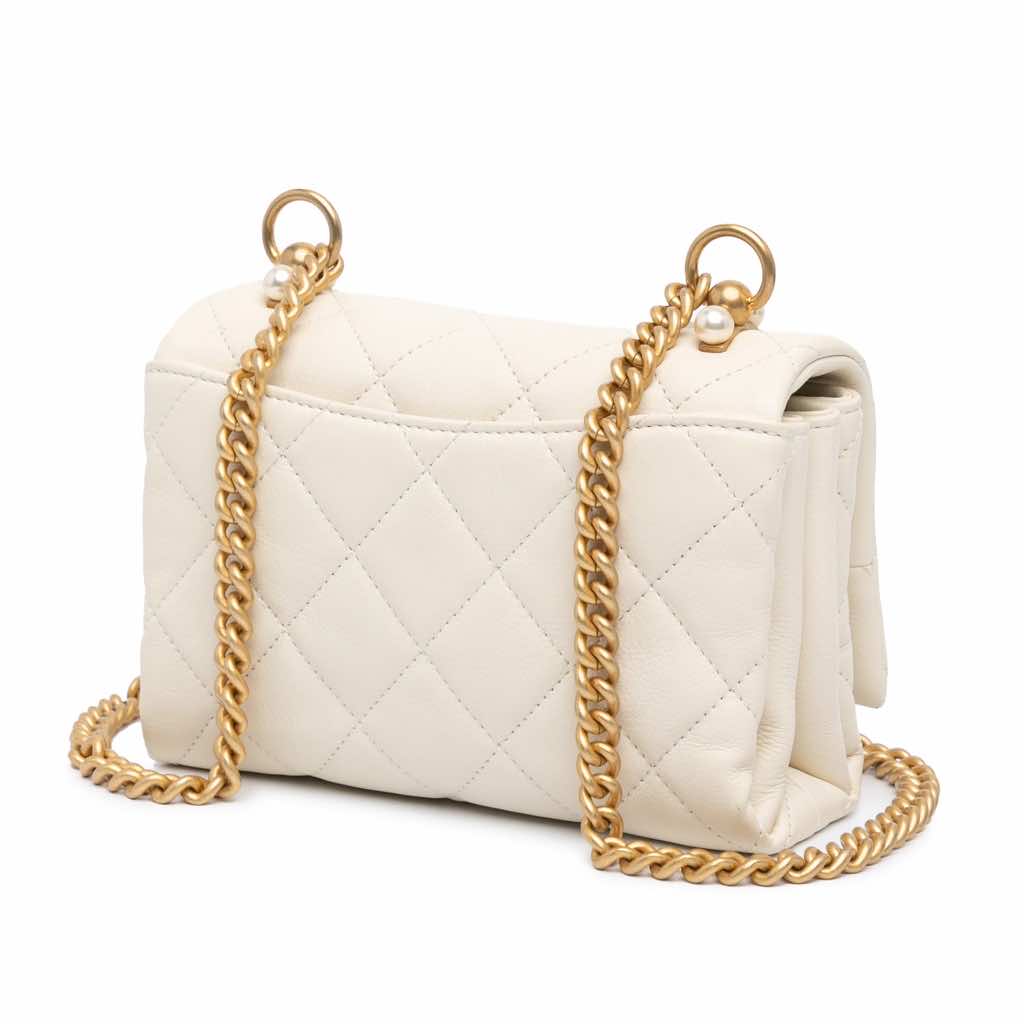 Chanel Mini Quilted Calfskin Pearl CC Accordion Flap - 2
