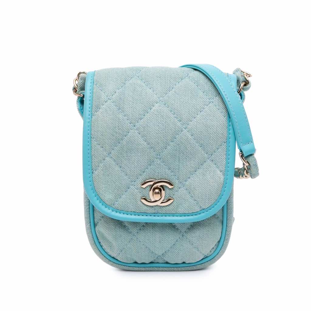 Chanel Mini CC Quilted Denim Crossbody
