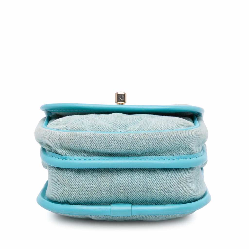 Chanel Mini CC Quilted Denim Crossbody - Image 6