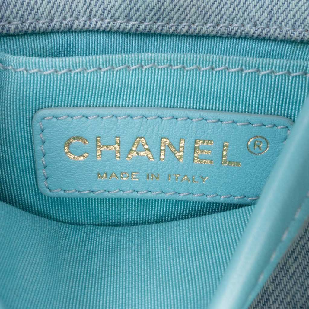 Chanel Mini CC Quilted Denim Crossbody - Side view