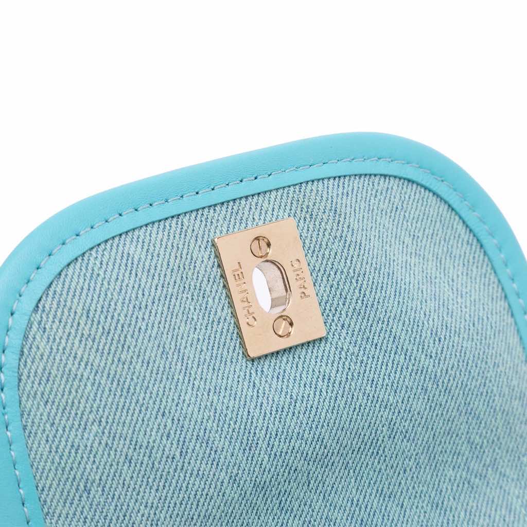 Chanel Mini CC Quilted Denim Crossbody - Image 10